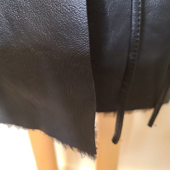 Stylish Mid-Length Front Tie Sheepskin Coat - Picture 8 of 14